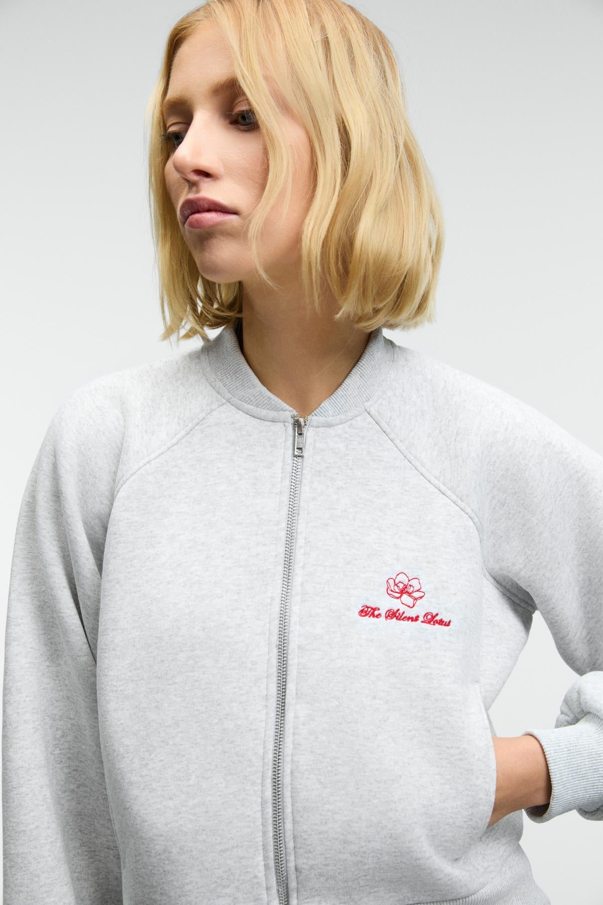 YASVELL Damen Bomber Sweatshirt