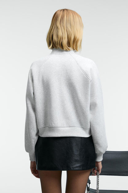 YASVELL Damen Bomber Sweatshirt