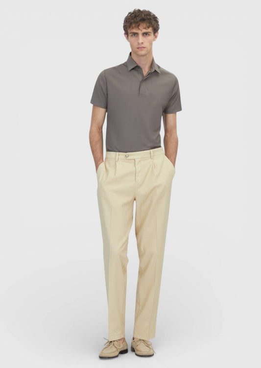 Gelbe Velours Regular Fit Freizeithose
