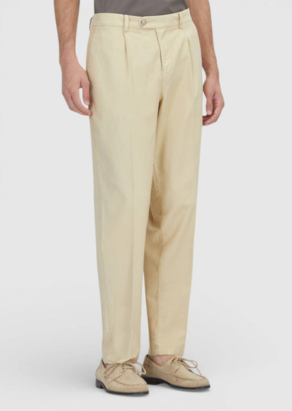 Gelbe Velours Regular Fit Freizeithose