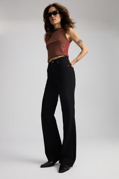 YESLIN Damen Bio-Baumwoll-Crop-Shirt