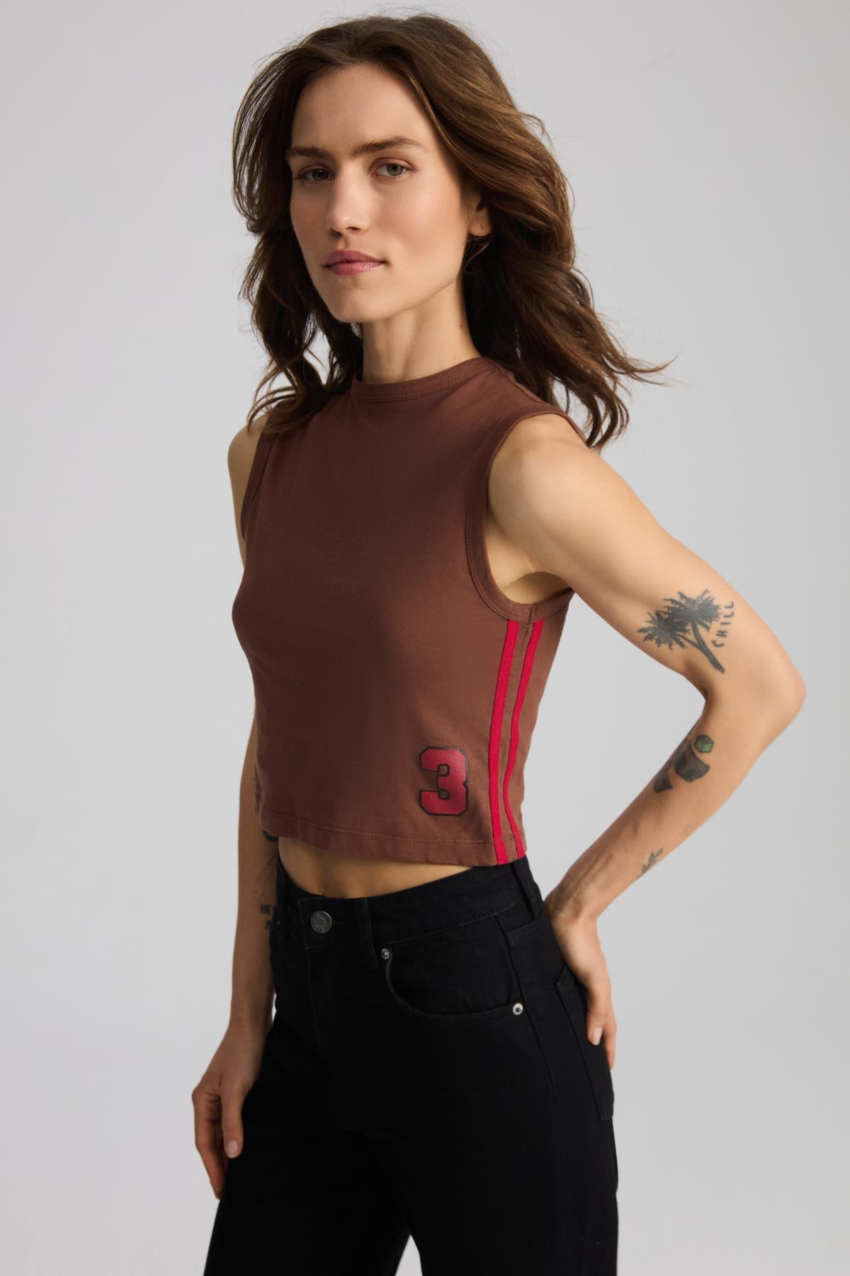 YESLIN Damen Bio-Baumwoll-Crop-Shirt