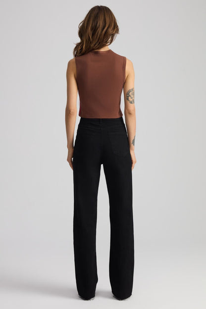 YESLIN Damen Bio-Baumwoll-Crop-Shirt