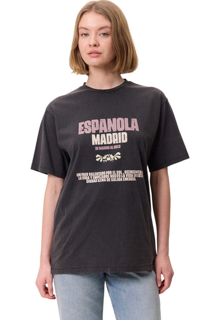 T-SHIRT MIT KURZARM UND WASHING-EFFEKT, GRÜN
