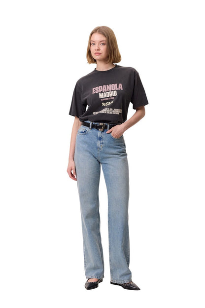 T-SHIRT MIT KURZARM UND WASHING-EFFEKT, GRÜN