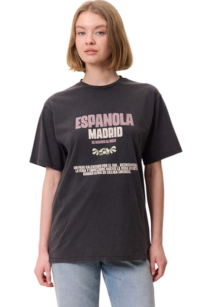T-SHIRT MIT KURZARM UND WASHING-EFFEKT, GRÜN