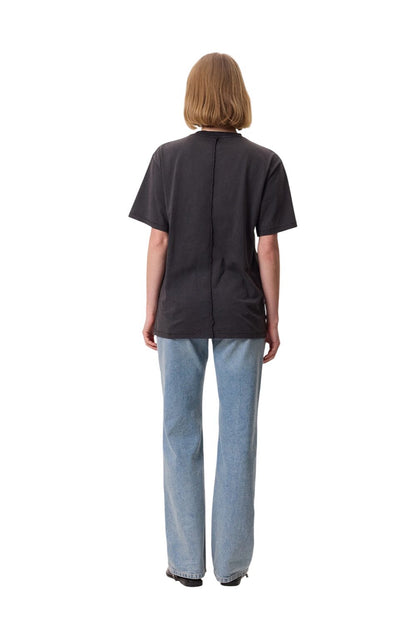 T-SHIRT MIT KURZARM UND WASHING-EFFEKT, GRÜN