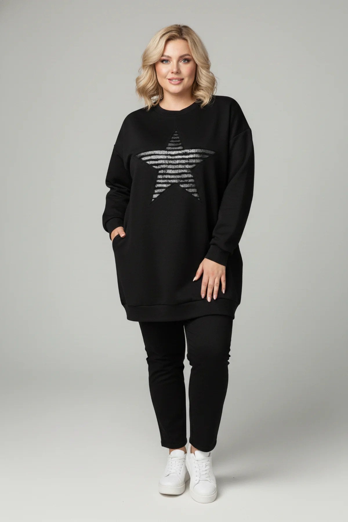 Langarm-Sweatshirt mit Sternenmuster