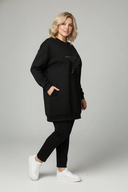 Langarm-Sweatshirt mit Sternenmuster