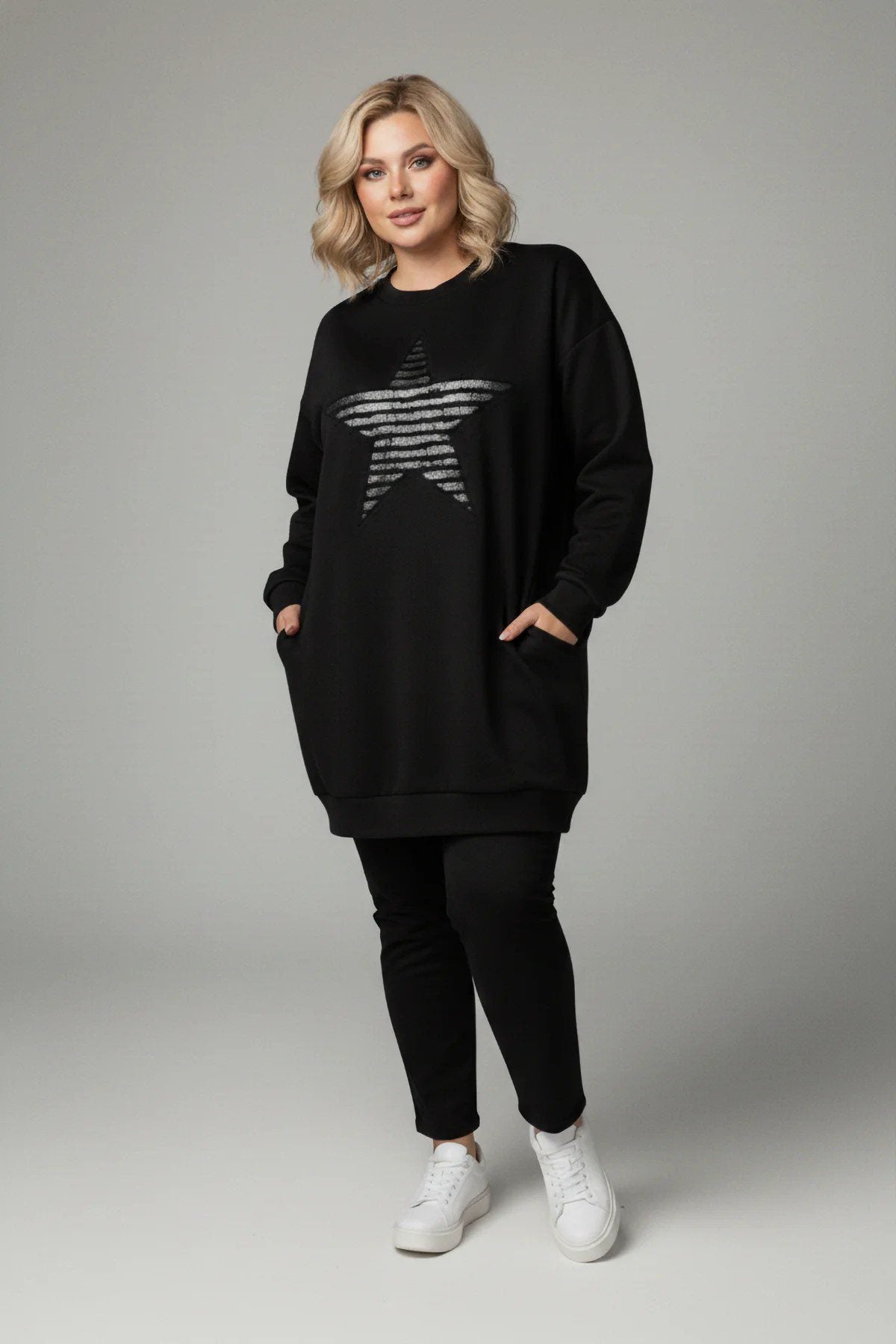 Langarm-Sweatshirt mit Sternenmuster