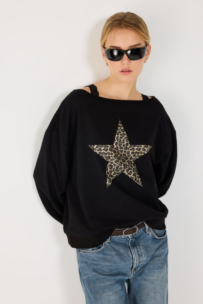 Sweatshirt mit Bootsausschnitt