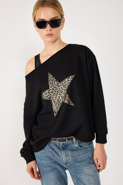 Sweatshirt mit Bootsausschnitt