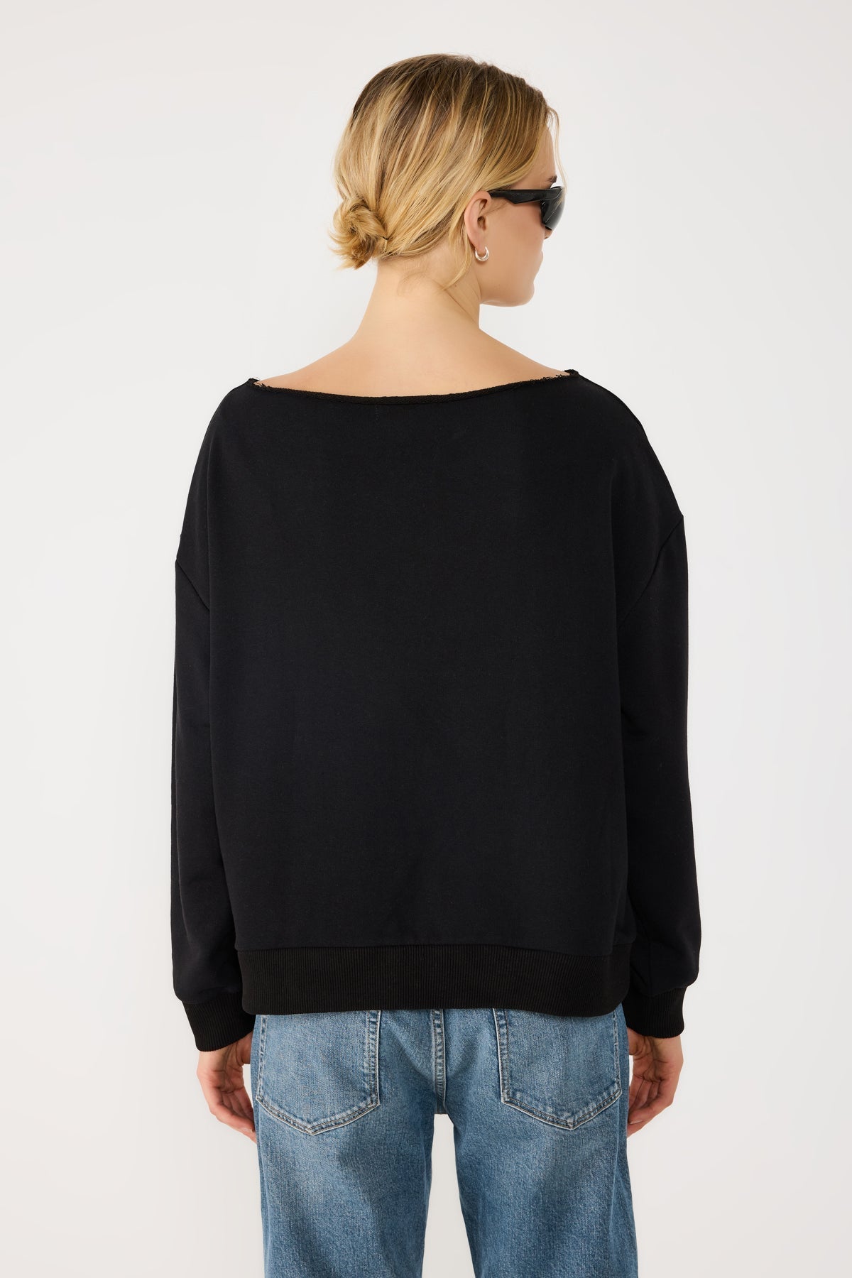 Sweatshirt mit Bootsausschnitt