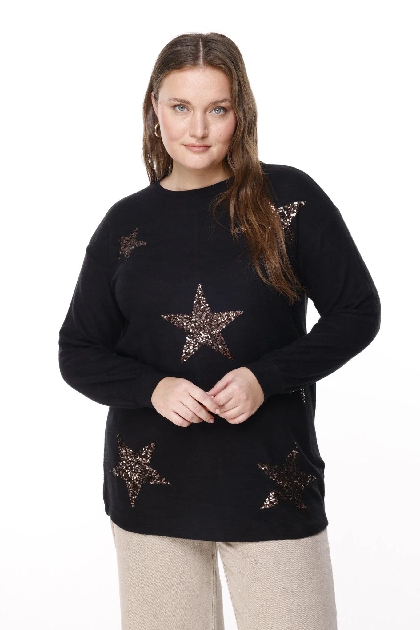 Strickpullover mit Sternenmuster