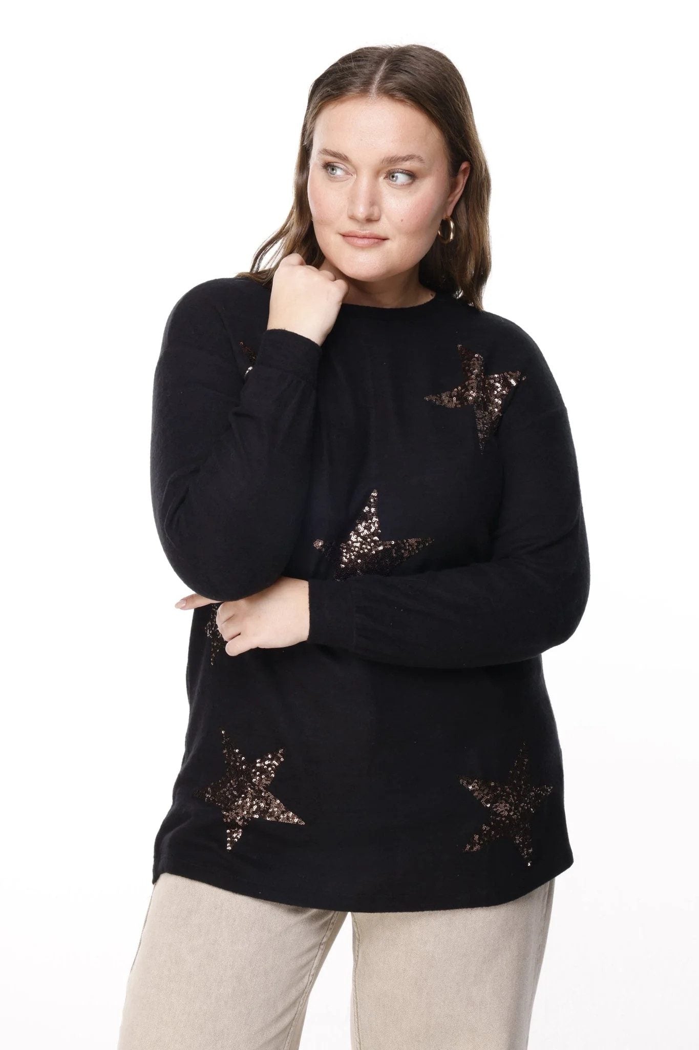 Strickpullover mit Sternenmuster