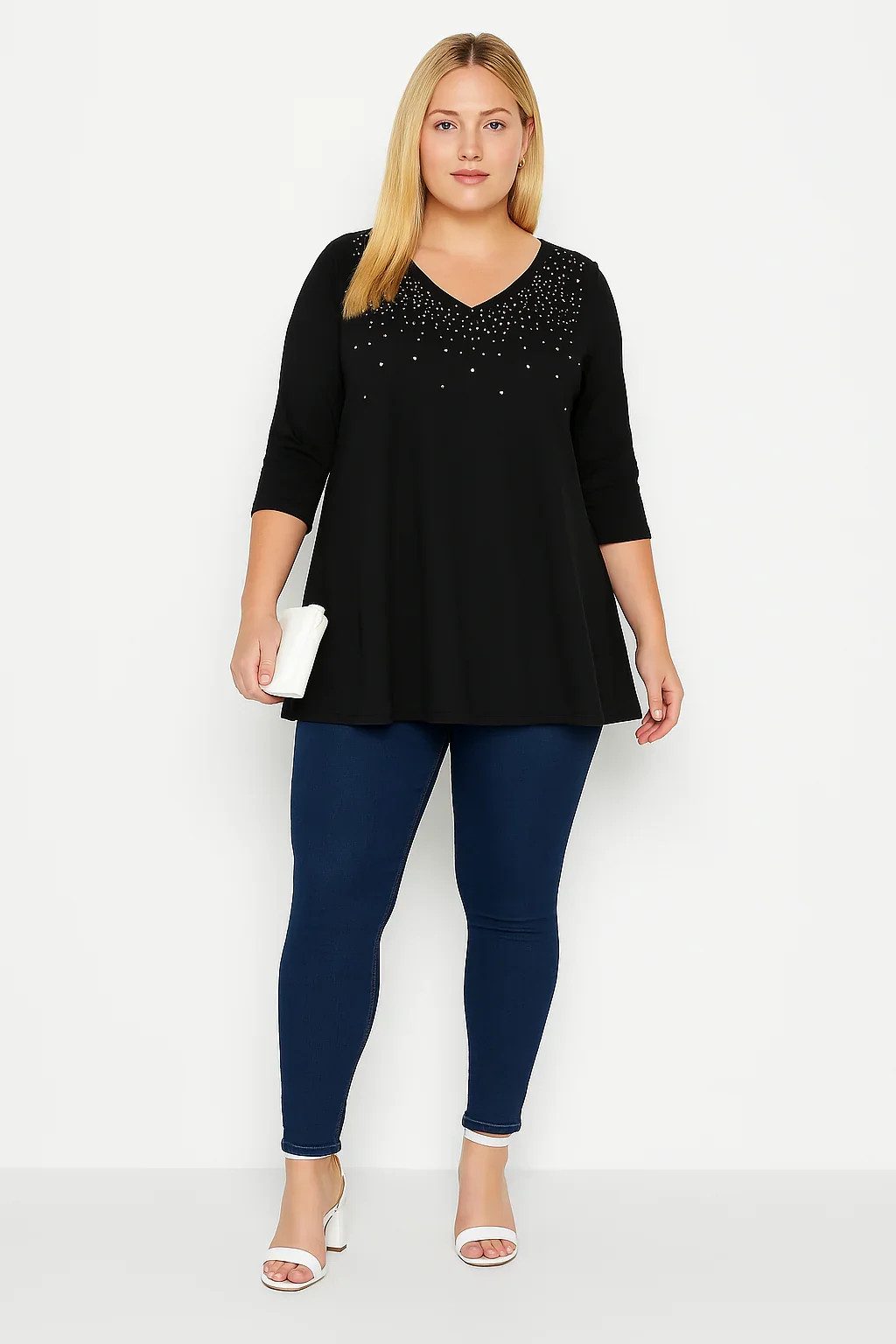 Bluse mit Sternenstickerei