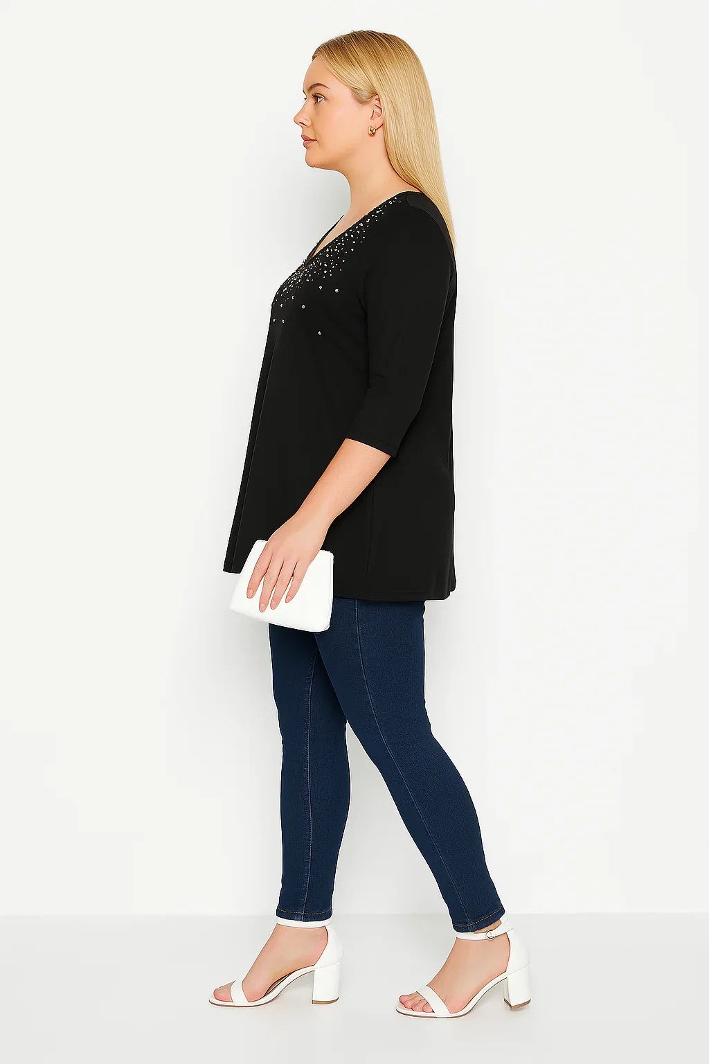 Bluse mit Sternenstickerei