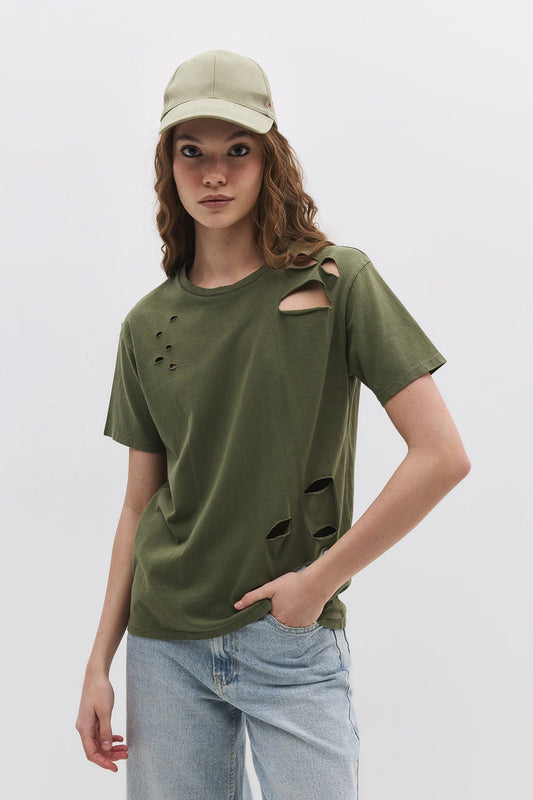 Kurzärmeliges Crop-T-Shirt