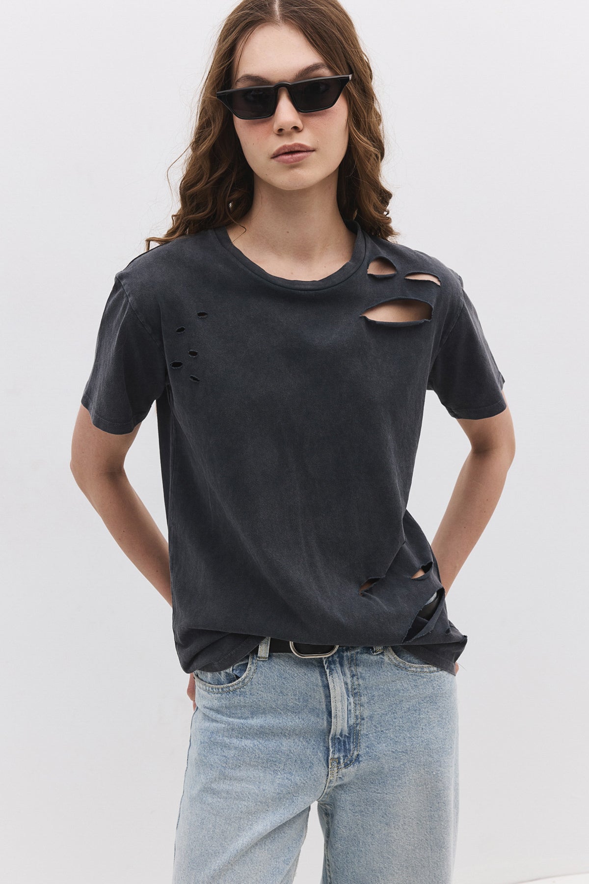 Kurzärmeliges Crop-T-Shirt