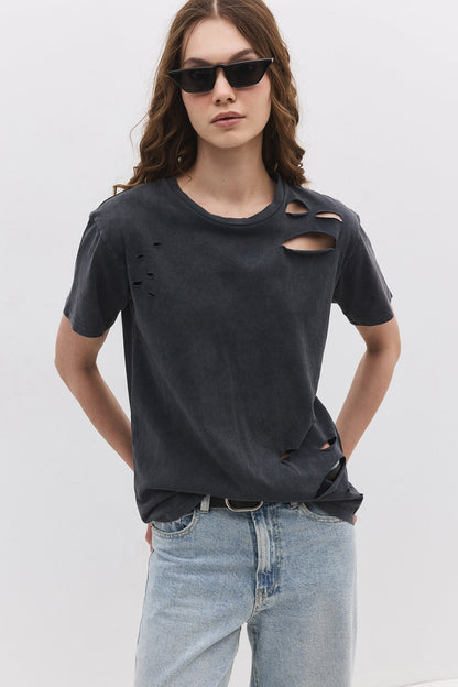Kurzärmeliges Crop-T-Shirt