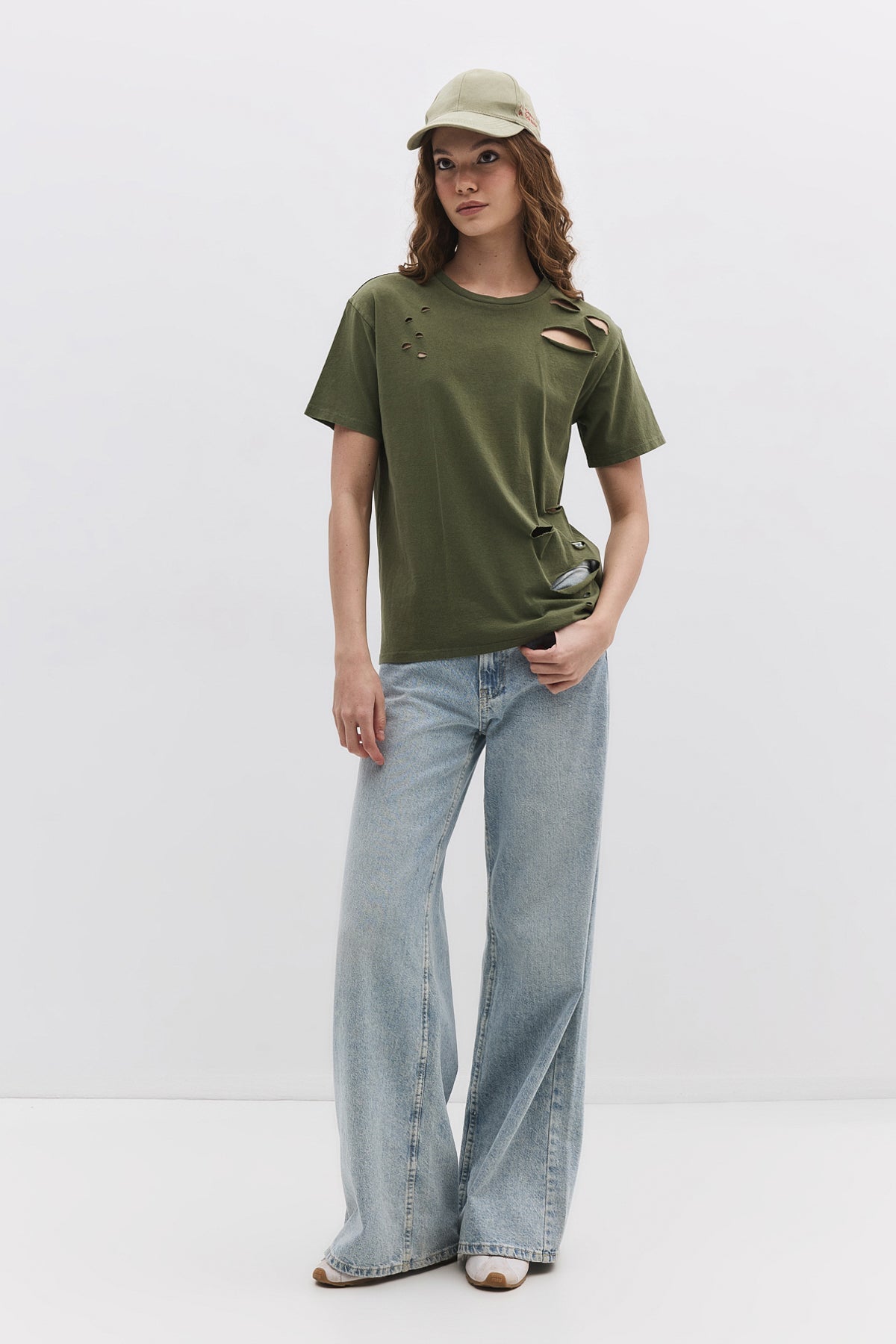 Kurzärmeliges Crop-T-Shirt