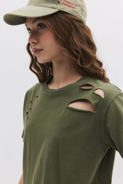 Kurzärmeliges Crop-T-Shirt