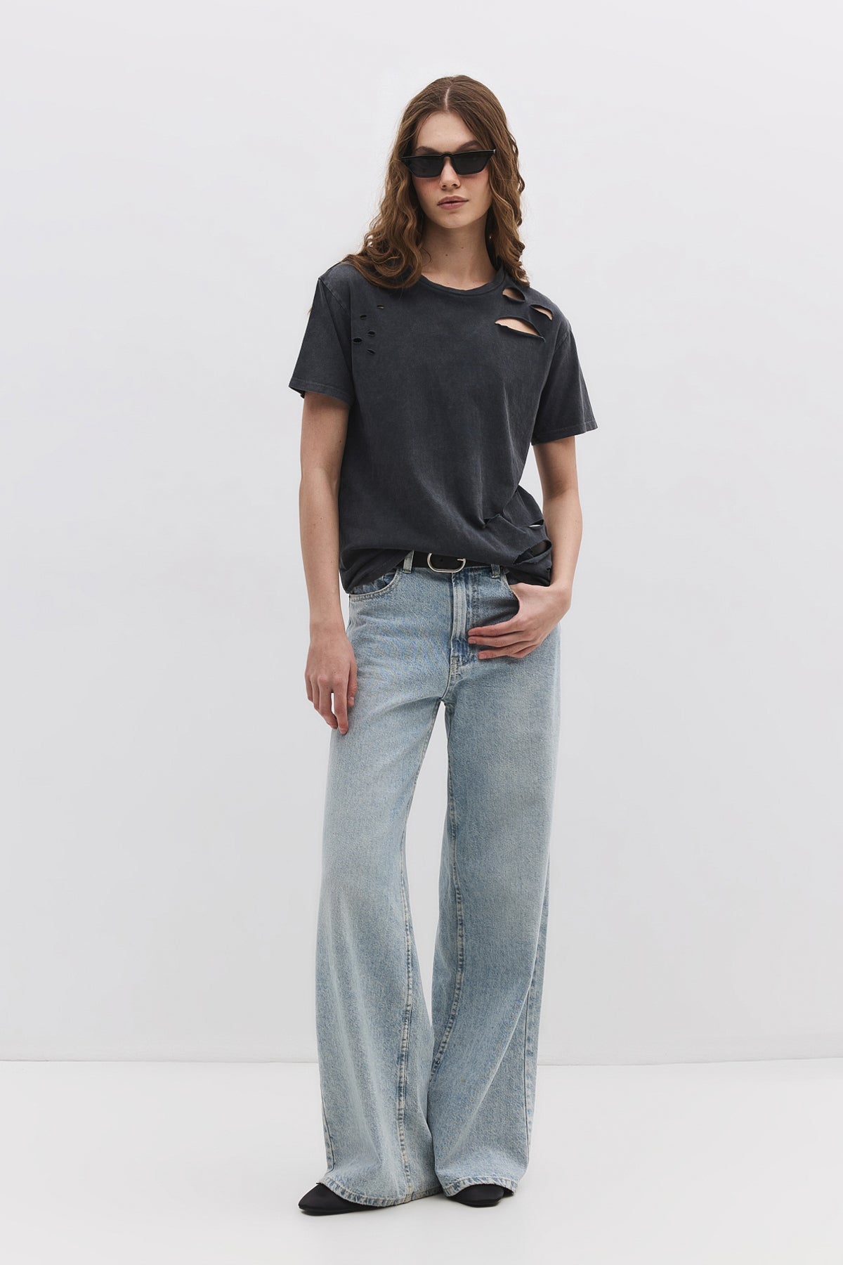 Kurzärmeliges Crop-T-Shirt