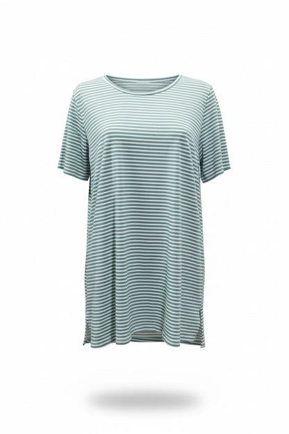 Gestreiftes T-Shirt mit Schlitz