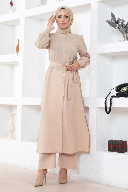 Beige Split Detail Set MSW19233-4Beige Split Detail Set MSW19233-4