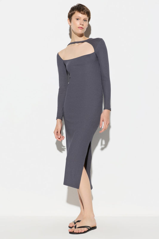 Midikleid mit Schlitz