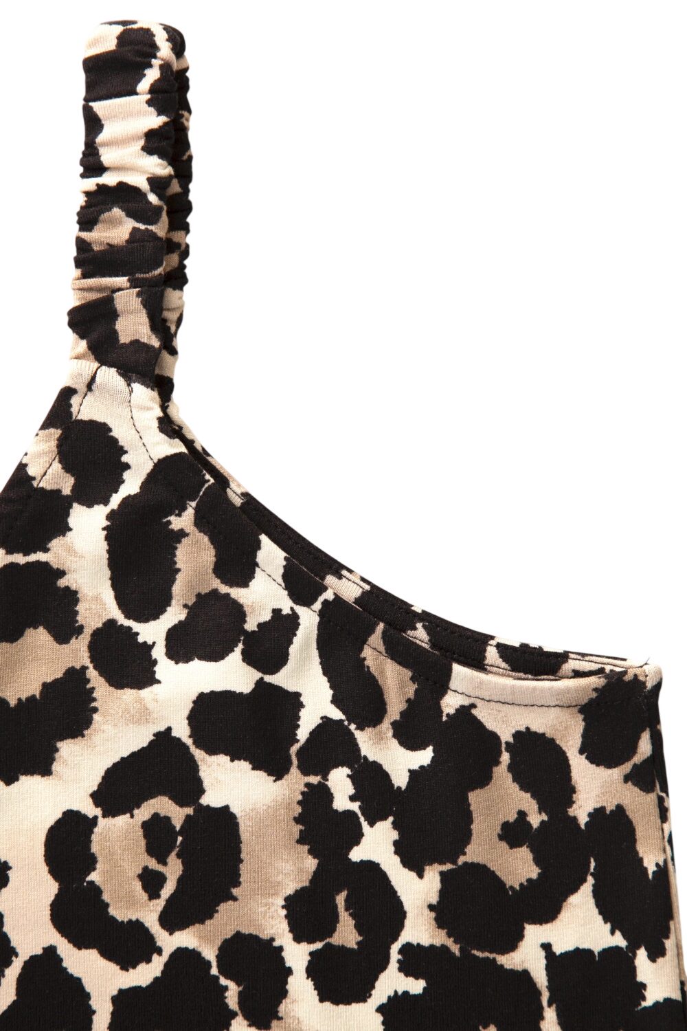 Leopardenmuster Midi Kleid mit Schlitz