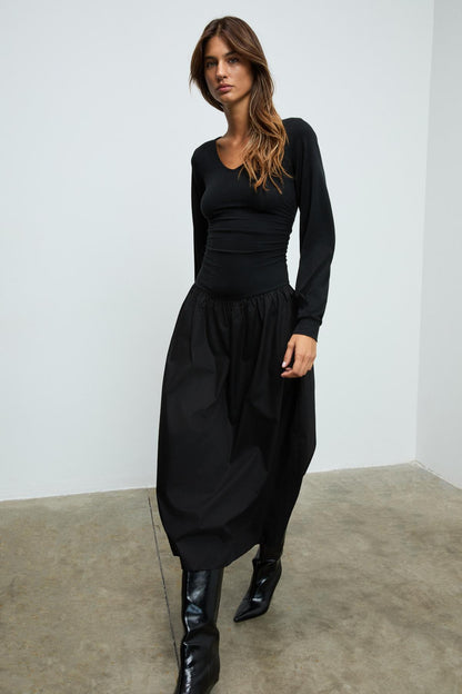 YOKEND Damen Popeline Kleid V-Ausschnitt