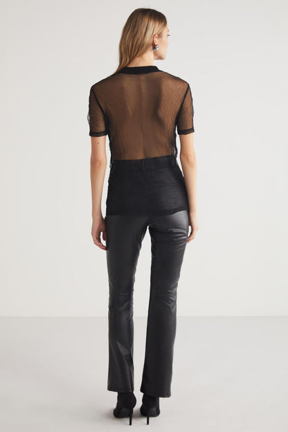 YOKO Damen Mesh-Rippshirt