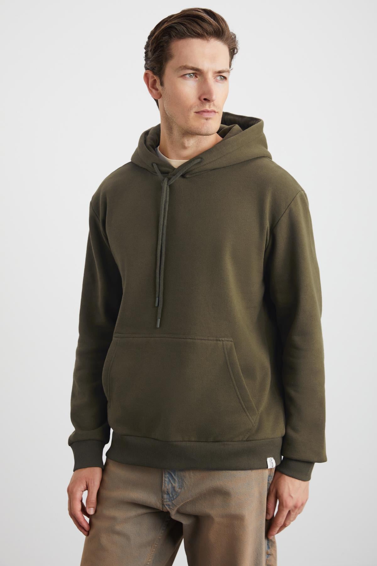 GRIMELANGE YOKOHAMA Herren Fleece-Hoodie Khaki