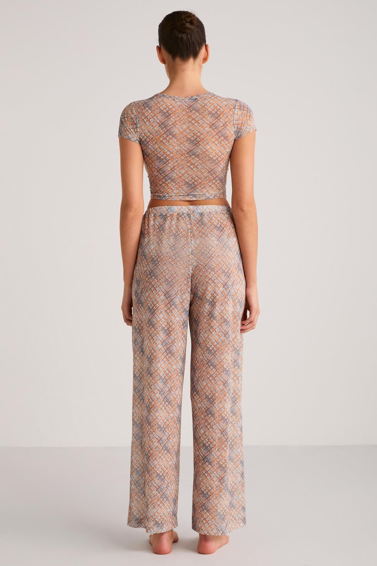 YOLAND Damen Mesh-Palazzo-Set