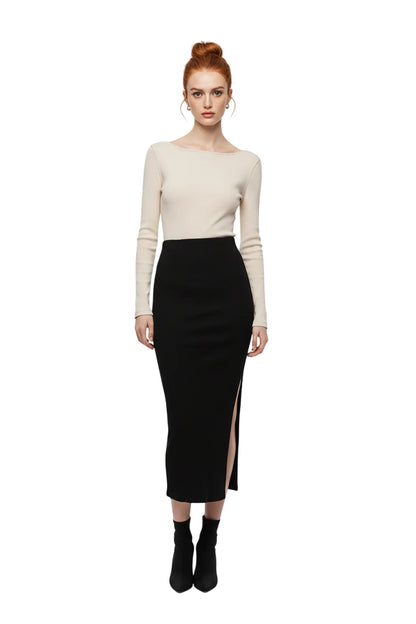 Langer Rock mit hoher Taille