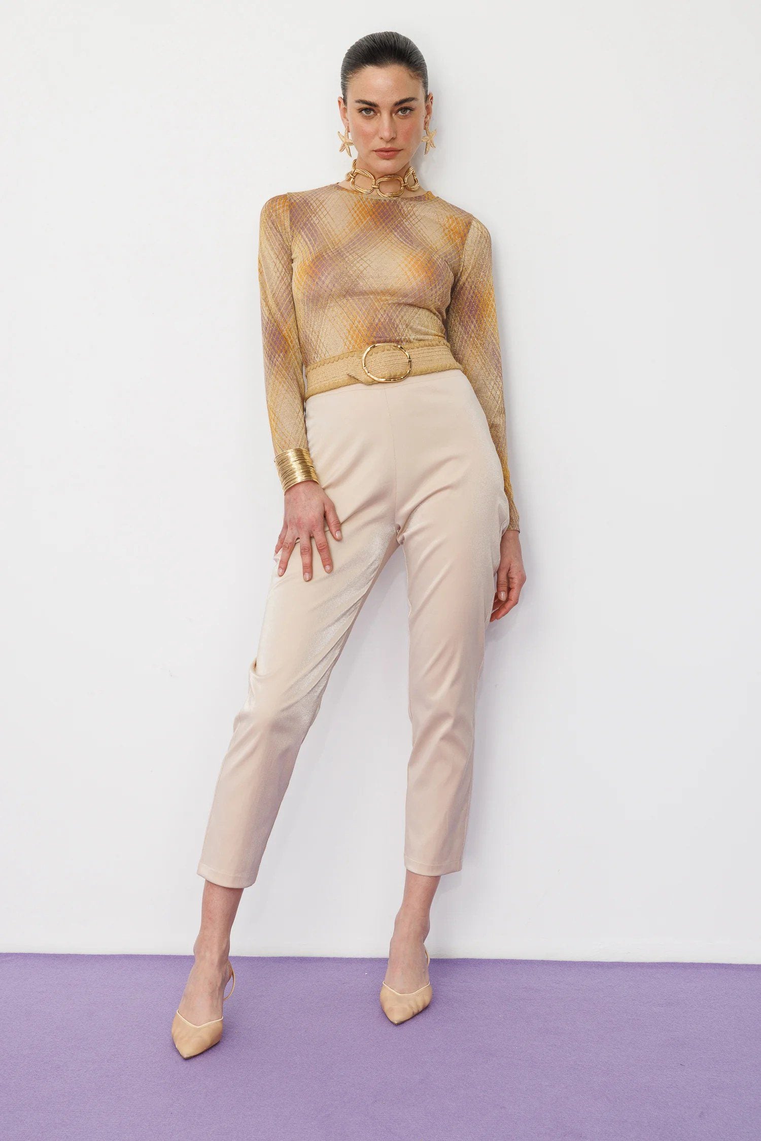 Hose mit hoher Taille