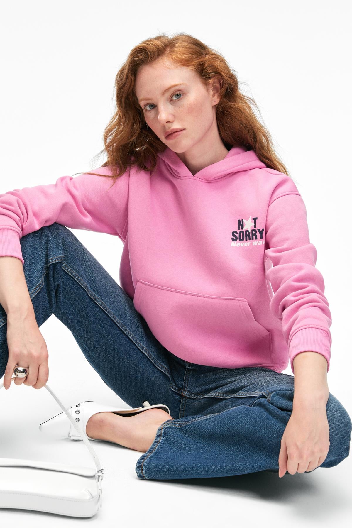 GRIMELANGE YUMEA Damen Kapuzensweatshirt Rosa
