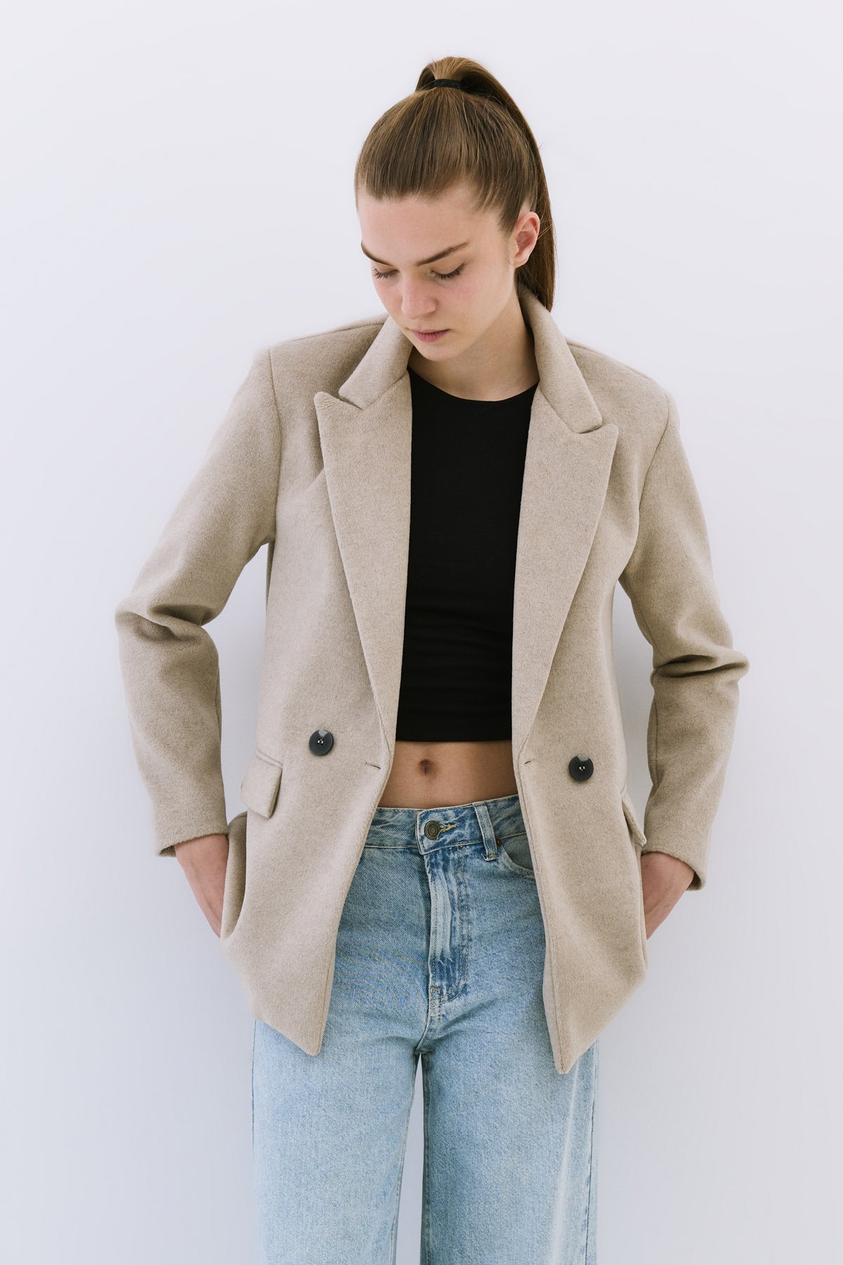 Blazerjacke mit weicher Textur