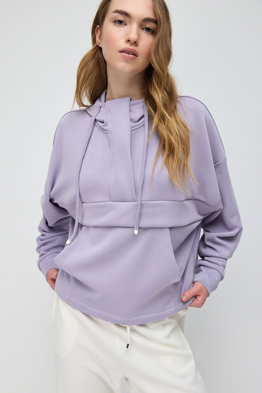 Sweatshirt mit Taschen und halbem Reißverschluss