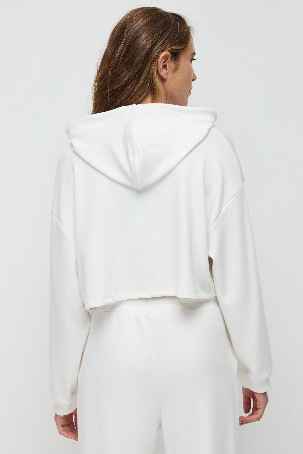 Kurzarm-Sweatshirt mit weicher Textur und Kapuze