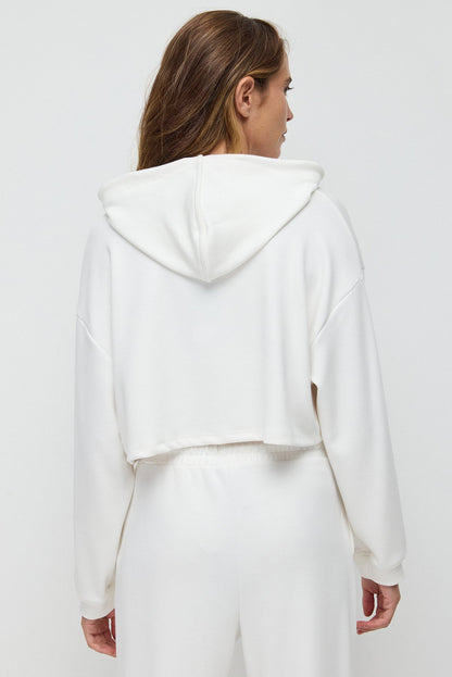 Kurzarm-Sweatshirt mit weicher Textur und Kapuze