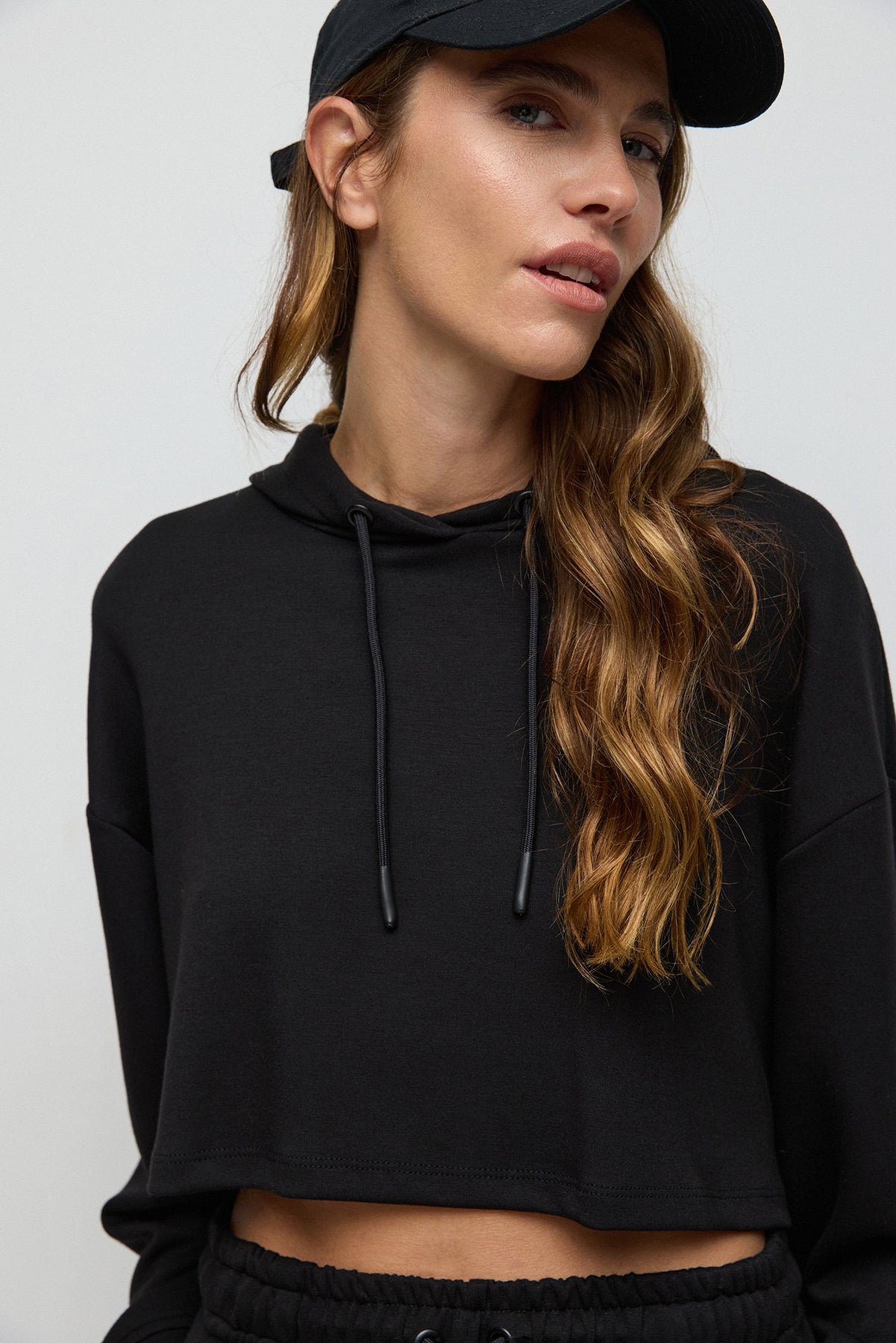 Kapuzen-Crop-Sweatshirt
