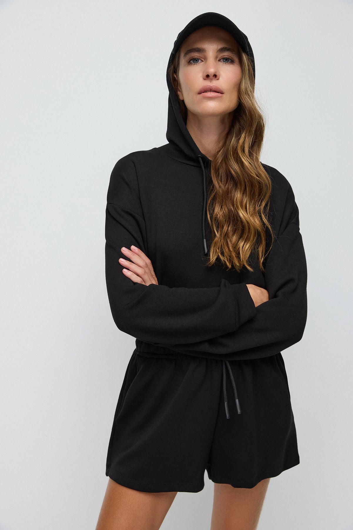 Kapuzen-Crop-Sweatshirt