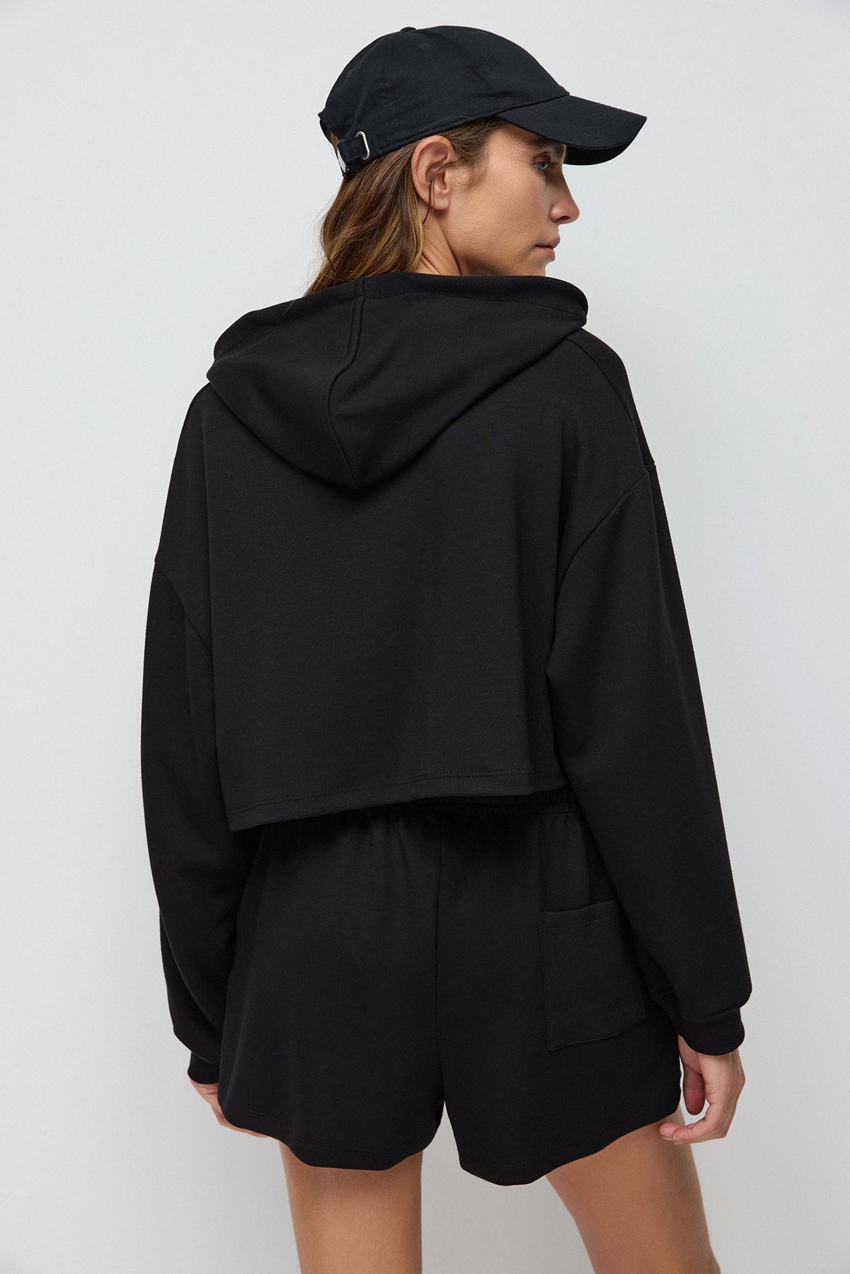 Kapuzen-Crop-Sweatshirt