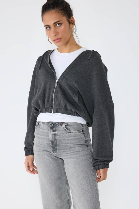 Kapuzen-Crop-Sweatshirt