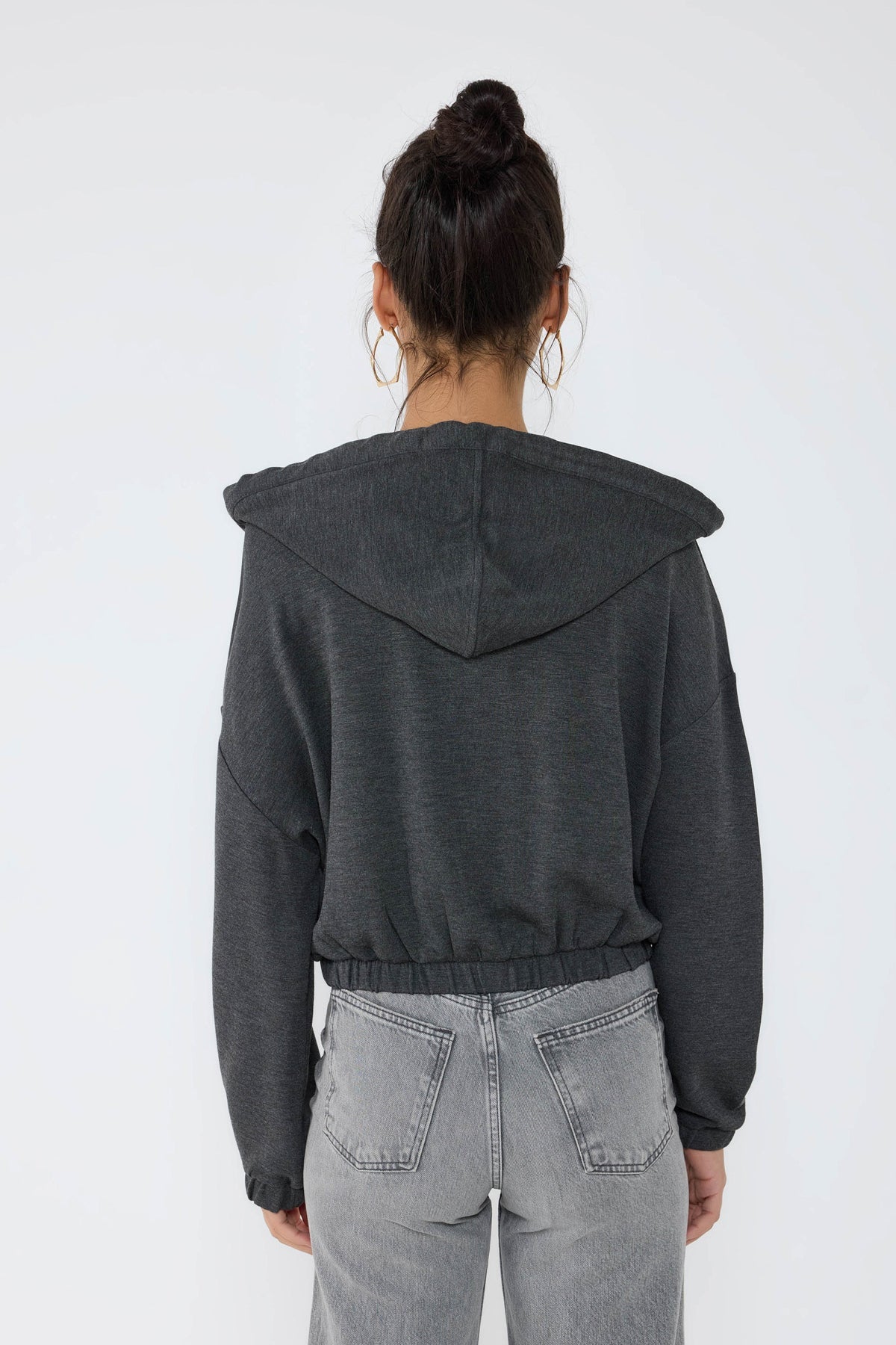 Kapuzen-Crop-Sweatshirt