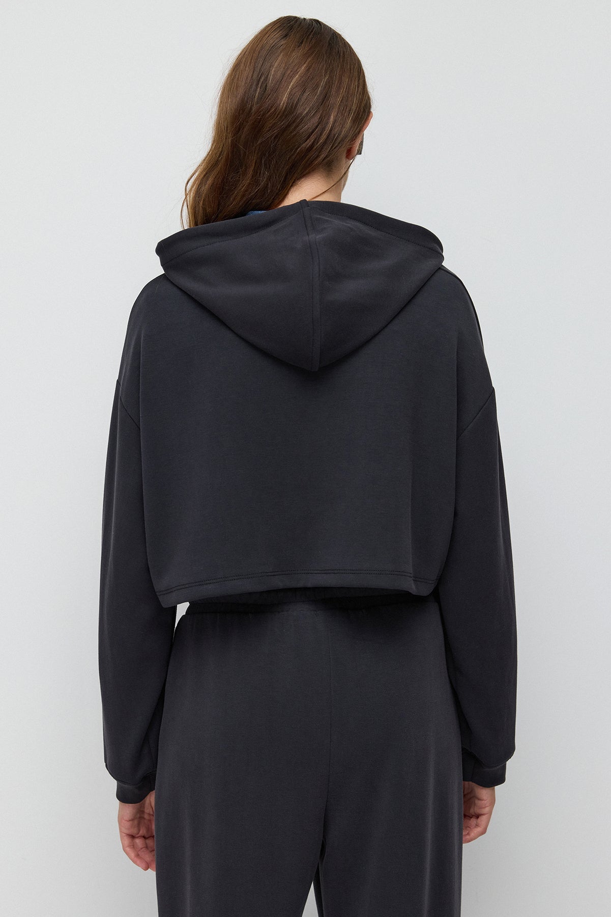 Kurzarm-Sweatshirt mit weicher Textur und Kapuze