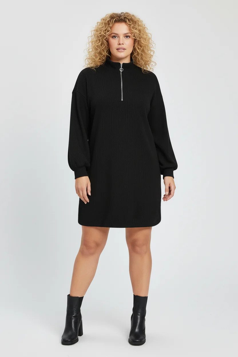 Midikleid mit weicher Textur