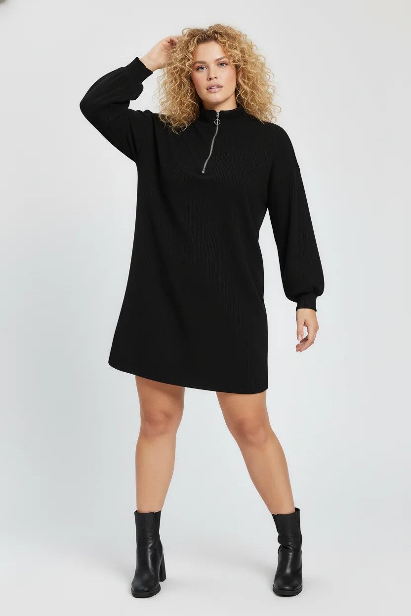 Midikleid mit weicher Textur